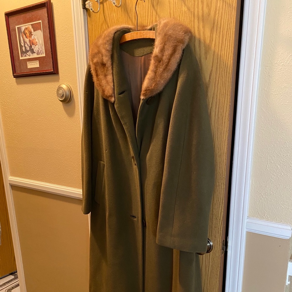 Vintage wool and fur overcoat